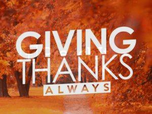 Giving Thanks Always