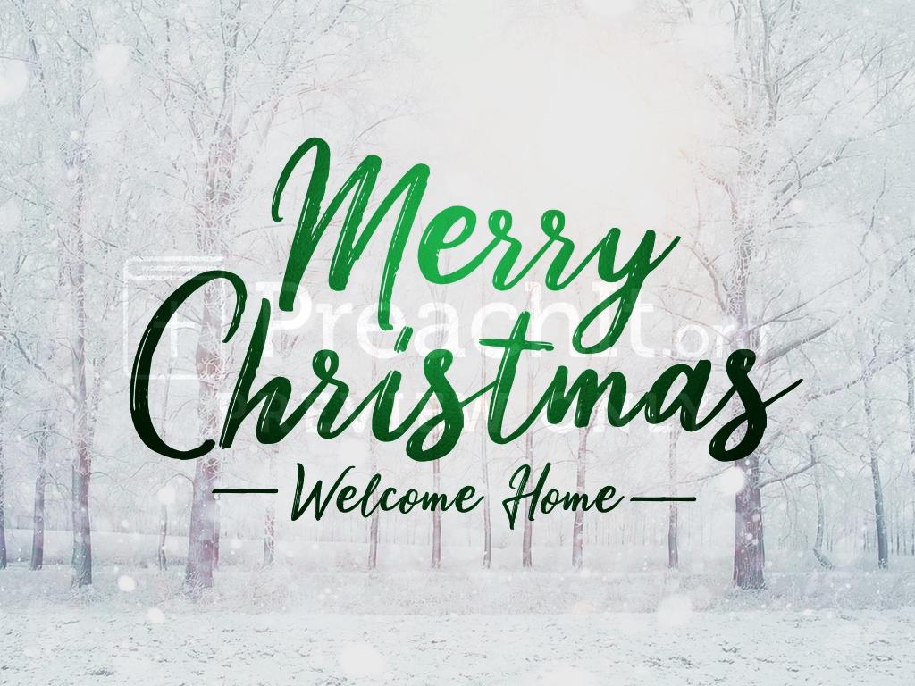 Christmas Welcome Green White