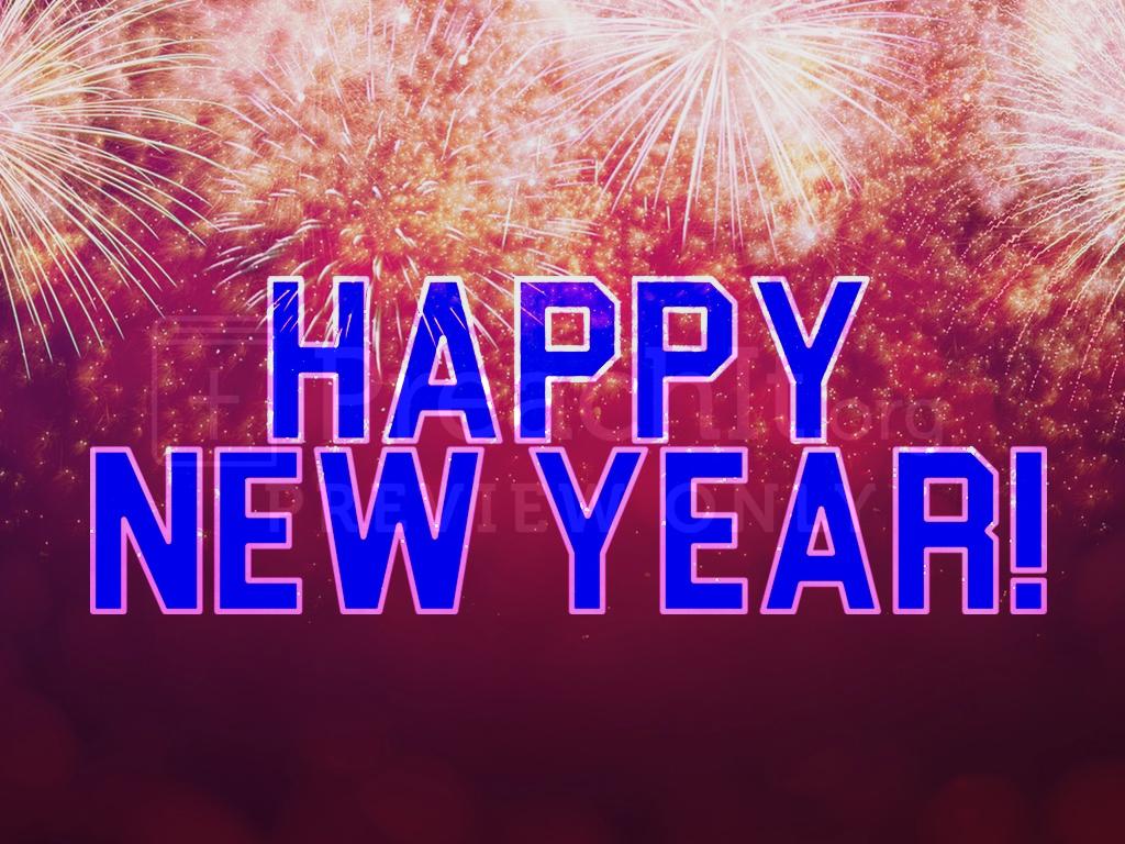 Happy New Year Blue Red